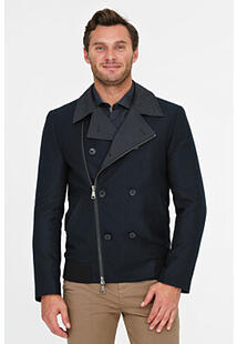 Утепленное пальто с отделкой трикотажем Al Franco 308008