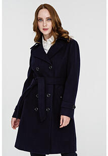 Двубортное пальто с поясом La Reine Blanche 306427