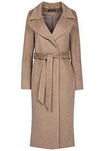 Полушерстяное пальто с поясом La Reine Blanche 295267