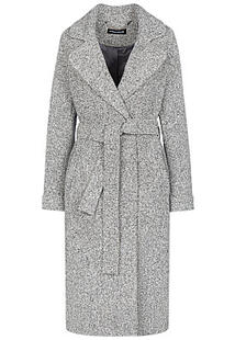 Полушерстяное пальто с поясом La Reine Blanche 290328