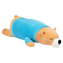 Мягкая игрушка Игруша Медведь в голубой футболке 100 см цвет: бежевый 12000364