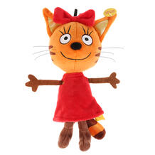 Мягкая озвученная игрушка Мульти-Пульти Три кота Карамелька 16 см цвет: оранжевый/красный 12043000