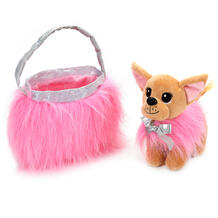 Мягкая игрушка Мой питомец «Собака Чихуахуа» в розовой сумочке 19 см 11423002