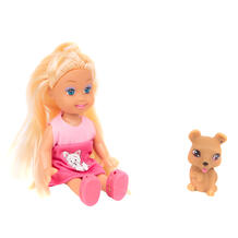 Игровой набор Игруша Кукла с коричневой собачкой 11 см 12593770