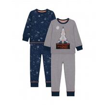 Пижамы "Космос", 2 шт., серый, синий MOTHERCARE 629059