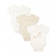 Боди "Мишки и слоники", 3 шт., бежевый MOTHERCARE 613336