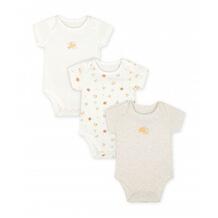 Боди "Тигренок и львенок", 3 шт., белый, бежевый MOTHERCARE 619105