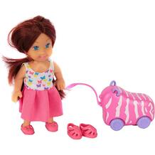 Игровой набор Игруша Кукла с розовым чемоданом 11 см 10174956
