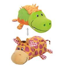 Игрушка-вывернушка 1Toy Ням-Ням Крокодильчик-Жираф 35 см цвет: зеленый/оранжевый 10159500
