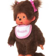 Мягкая игрушка Monchhichi Девочка в слюнявчике 20 см цвет: коричневый 9989838