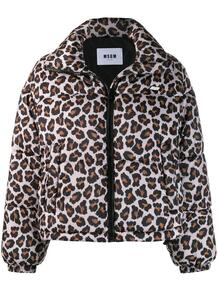 куртка-бомбер с леопардовым принтом MSGM 138719885252