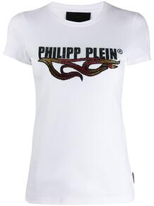 футболка с короткими рукавами и эффектом потертости PHILIPP PLEIN 140549098876