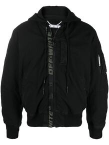 куртка-бомбер со сборками и логотипом OFF-WHITE 1604726676