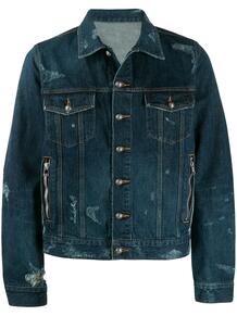 джинсовая куртка с эффектом потертости BALMAIN 141611355348