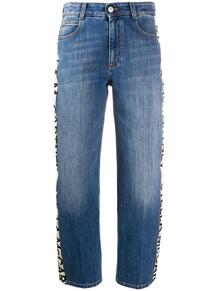 укороченные джинсы с логотипом на лампасах Stella Mccartney 147342335054