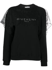 толстовка с кружевной вставкой Givenchy 1621360883