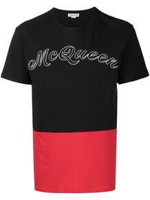футболка в стиле колор-блок с логотипом Alexander McQueen 1615673983