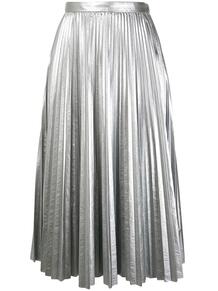плиссированная юбка с эффектом металлик Tibi 1525348950