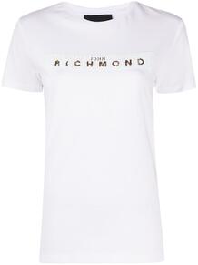 футболка с пайетками и логотипом John Richmond 153542578876