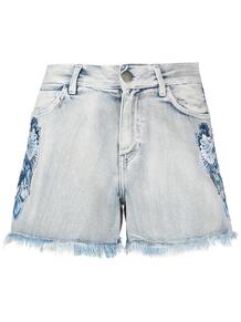 джинсовые шорты с цветочной вышивкой TWINSET 164277405054