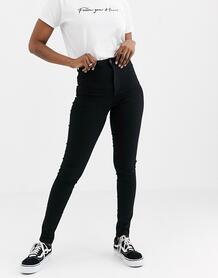 Черные джинсы скинни с завышенной талией -Черный цвет Pieces 7582728