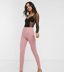 Розовые брюки скинни с завышенной талией ASOS DESIGN Tall-Розовый цвет Asos Tall 9082392