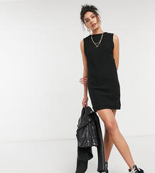 Черное платье мини с начесом в рубчик без рукавов ASOS DESIGN Tall-Черный цвет Asos Tall 11124562