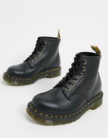 Черные ботинки с 6 рядами люверсов 101-Черный цвет Dr. Martens 9766684
