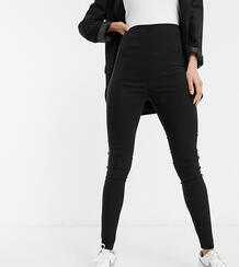 Черные облегающие брюки с завышенной талией ASOS DESIGN Tall-Черный цвет Asos Tall 10655857