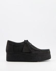 Черные нубуковые туфли на низкой платформе Wallacraft-Черный цвет Clarks Originals 10187957
