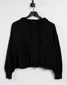Вязаное худи черного цвета с рюшами -Черный цвет Vero Moda 11501925