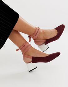 Туфли на среднем каблуке с завязкой на щиколотке Steps-Мульти ASOS DESIGN 7886741