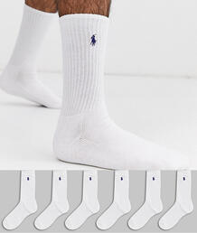 Набор белых носков - 6 пар-Белый Polo Ralph Lauren 8931724