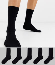 Набор из 5 пар черных носков -Черный Topman 9242580