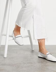 Белые кожаные лоферы Minute-Белый ASOS DESIGN 10807685