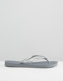 Узкие серебристые шлепанцы -Серебристый Havaianas 5087355