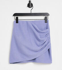 Сиреневая мини-юбка со сборками и петельчатым ворсом ASOS DESIGN Petite-Фиолетовый цвет Asos Petite 11512373