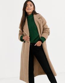 Бежевое теплое oversize-пальто -Neutral ASOS DESIGN 8705522