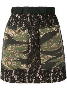 кружевная юбка мини с камуфляжным принтом №21 154357135248