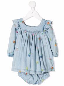 джинсовое платье с цветочной вышивкой STELLA MCCARTNEY KIDS 16485740513263636346