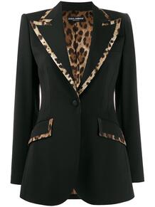 приталенный блейзер с леопардовыми вставками Dolce&Gabbana 143752465248