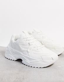 Белые кроссовки на массивной подошве -Белый Bershka 10204030
