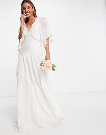 Свадебное платье из сетчатой ткани добби с вышивкой Jessica-Белый ASOS Edition 9781865