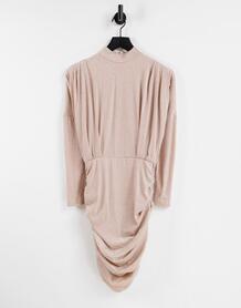 Бежевое облегающее платье мини -Светло-бежевый цвет Ax Paris 103455381