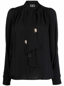 блузка с бантом и подвеской-логотипом Elisabetta Franchi 170034455156