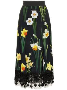 кружевная юбка с цветочным принтом Dolce&Gabbana 129868345248