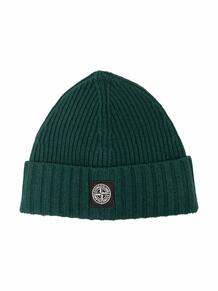 шапка бини в рубчик с нашивкой-логотипом STONE ISLAND JUNIOR 1708099651
