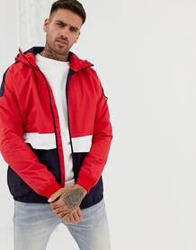 Красная куртка колор блок с капюшоном Pull&Bear - Красный 1370096