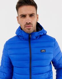 Синяя стеганая куртка с капюшоном Pull&Bear - Синий 1370361