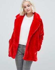Красная куртка из искусственного меха Monki - Синий 1364875